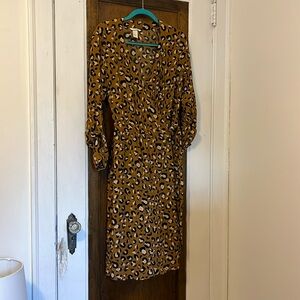 H&M leopard print wrap dress